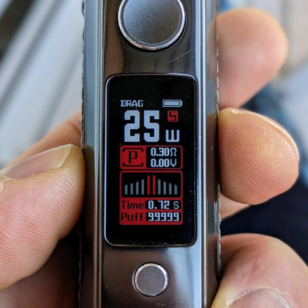 Digital display of my e-cigarette