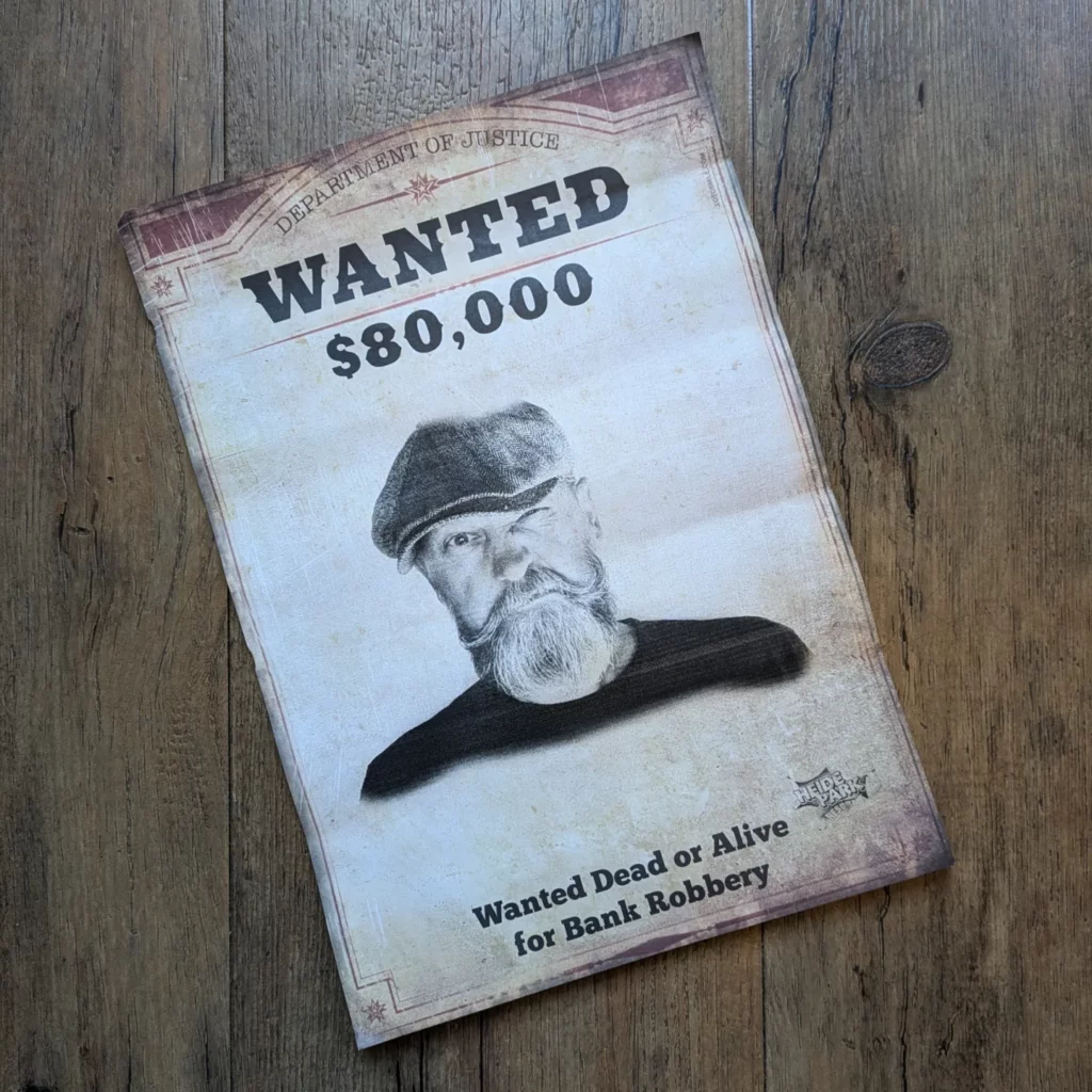 Mug shot of yours truly allegedly wanted for bank robbery, reward $80k